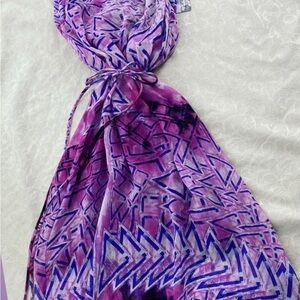 Rory Beca silk dress over built in mini dress liner print XS S pinks purples